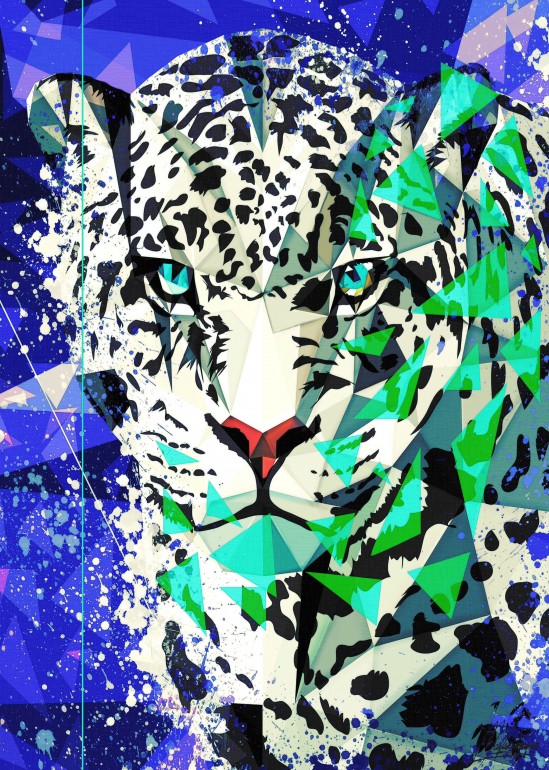 JAGWAROD, blue, jaguar, poly, lowpoly, abstract, design, new, digitalart, green
