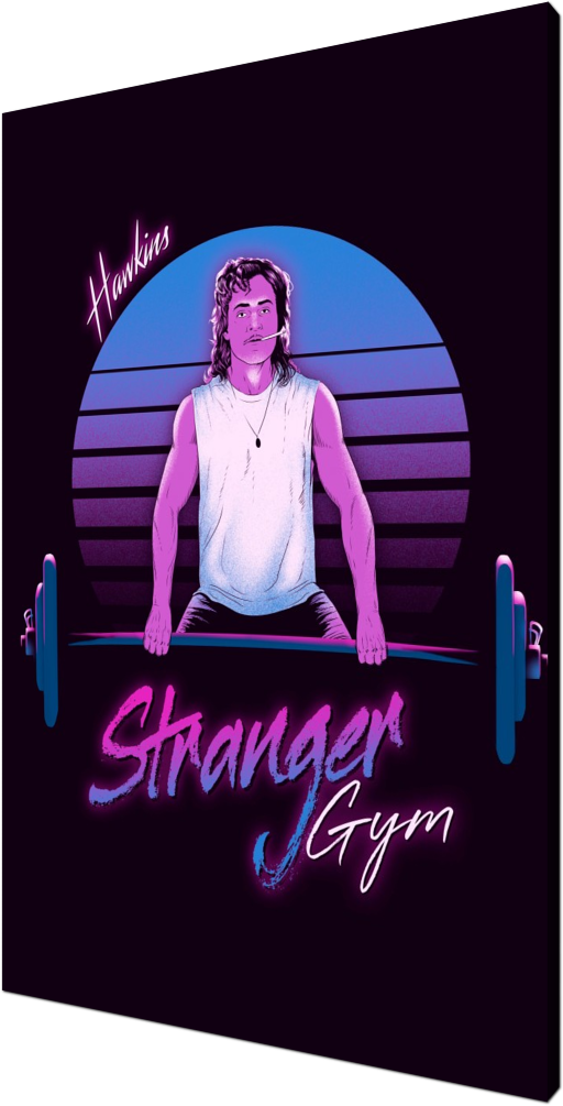 Stranger Gym, stranger things, gym, demogorgon, 80s, retro, neon