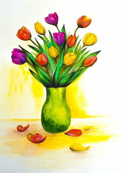 The tulip in vase