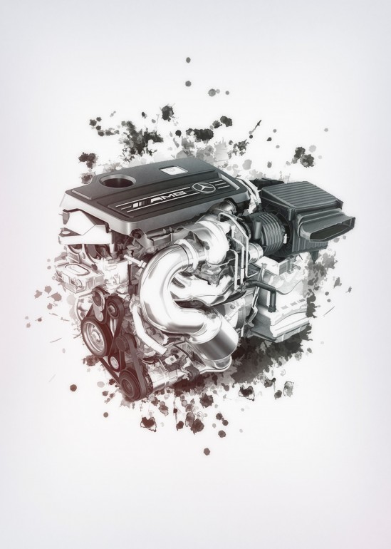 AMG Engine sketch, AMG, Mercedes, Engine, Motor, oil leak