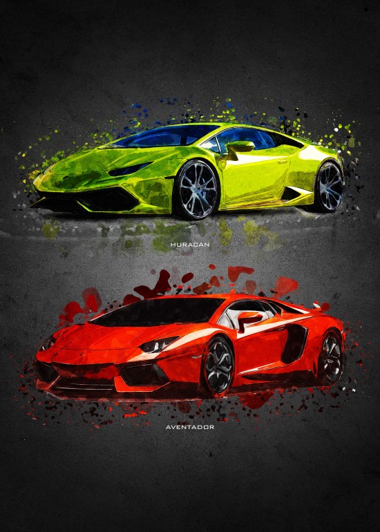 Lamborghini, supercars, musclecars, moderncars, hotrod, acrylic, ink, power, cars