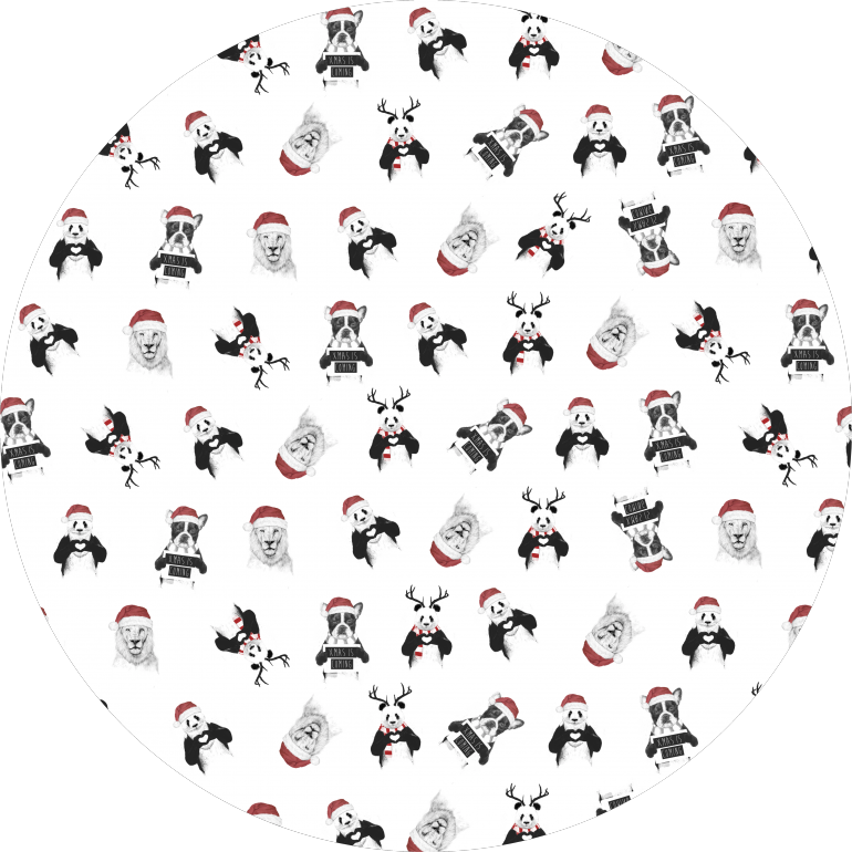 Xmas pattern, xmas, holidays, winter, animals, panda, lion, dog, humor, funny, pattern