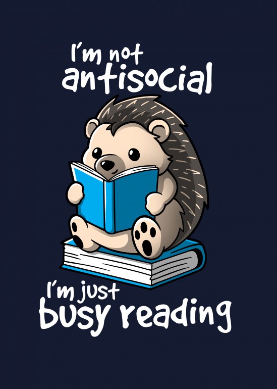 Antisocial hedgehog, funny, book, books, reader, kawaii, cute, busy, reading, antisocial, pet, nerd, geek