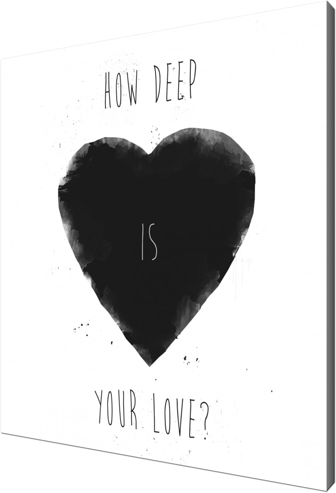 How deep is your love?, love, heart, typography, quote, humor, funny, valentines day, black and white