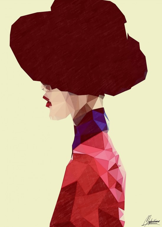 CHIC HAT, red, chic, poly, lowpoly, abstract, design, art, digital