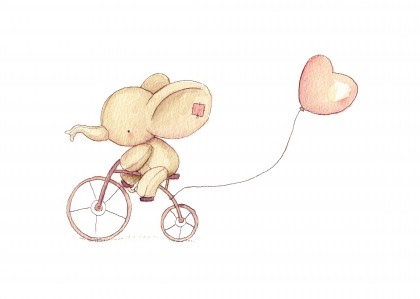 Cute Elephant riding his bike