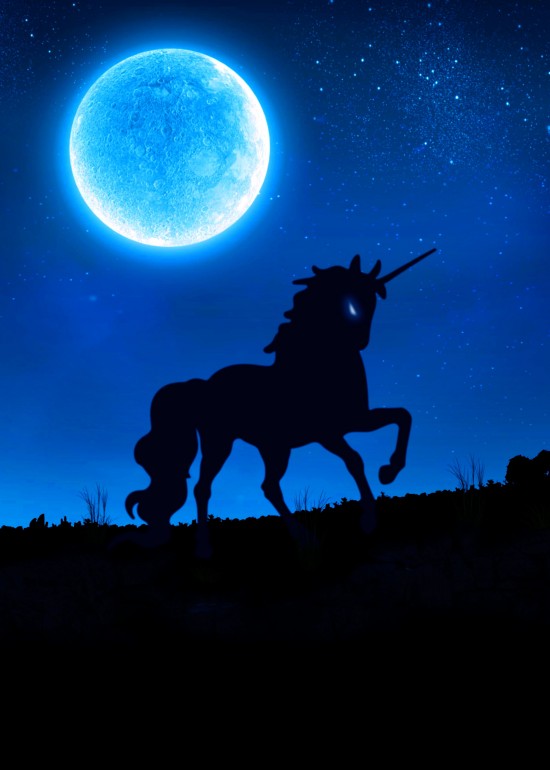 Unicorn Guy, unicorn, guy, moon, star, mystical, beast, horn, mountain, lights, shadow