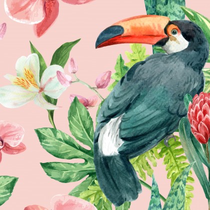 Tucan and flowers