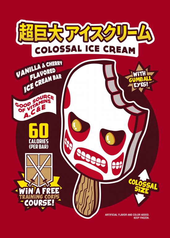 Colossal Ice Cream, anime, manga, attack on titan, titans, colossal, summer, ice cream, ice pop, parody
