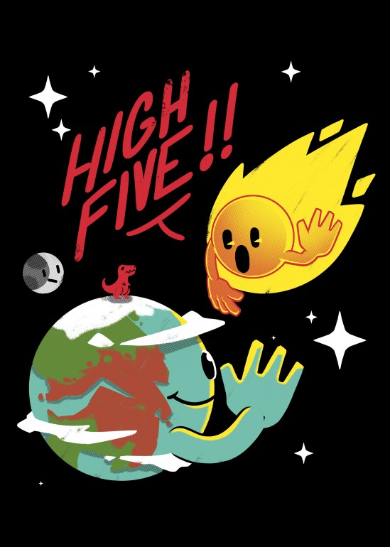 High Five!, Space, dinosaurs, meteorite, extintion, moon, earth, teenosaur, the teenosaur