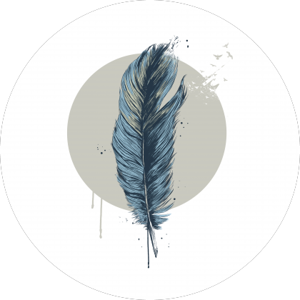 Feather in a circle