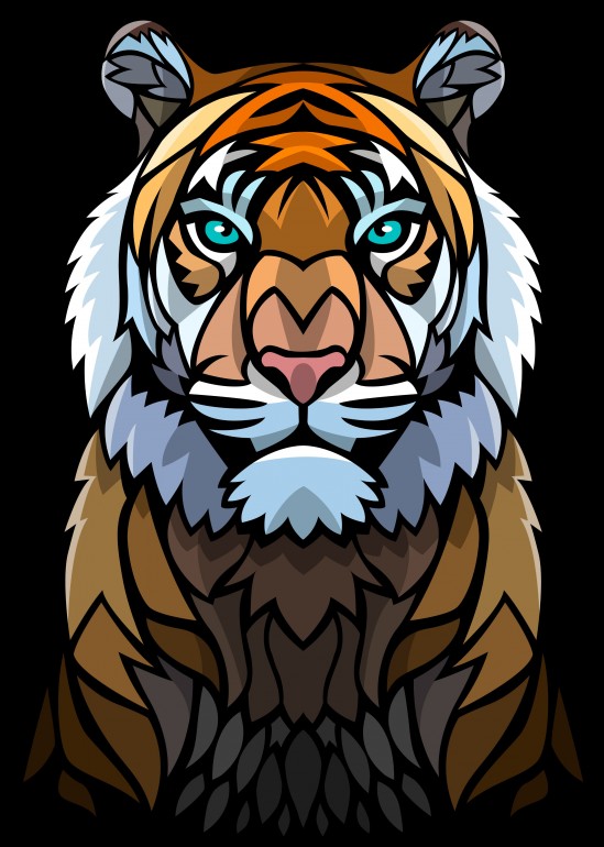 Tribal Tiger, tiger, tribal, tattoo, feline, cat, predator, jungle
