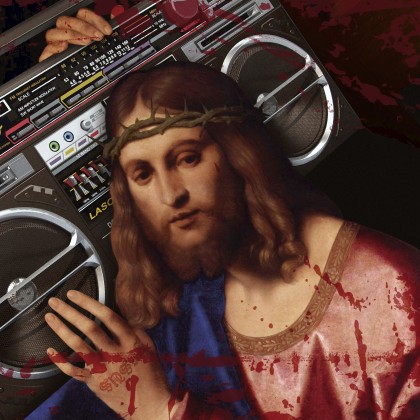 Jesus Christ Carrying a Cassette Recorder