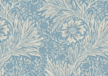 Sea blue vintage botanical pattern