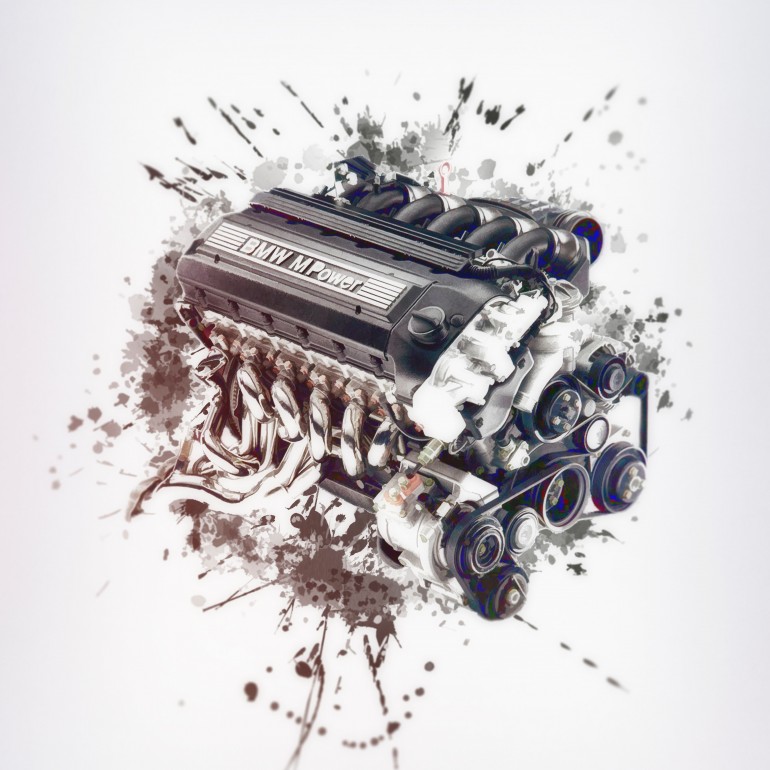 M Power Engine sketch, M Power, BMW, Engine, Motor, oil leak