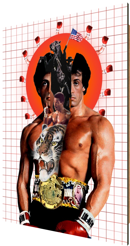 Eyes of the Tiger, collage, modern art, boxe