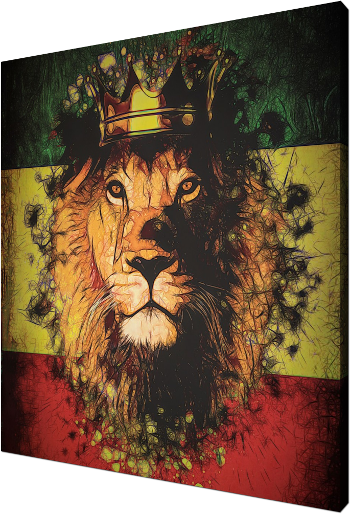 King Rasta Lion, lion, king, rastafari, rasta flag