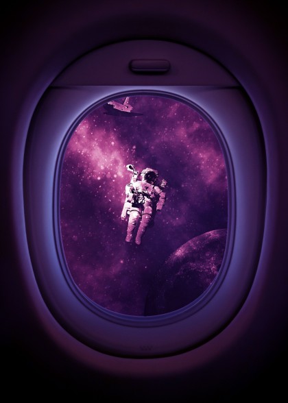 Astronaut on space