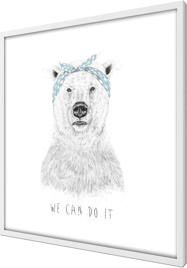 We can do it, bear, polar bear, animals, nature, wildlife, quote, typography, text, humor, funny, cute, pop culture