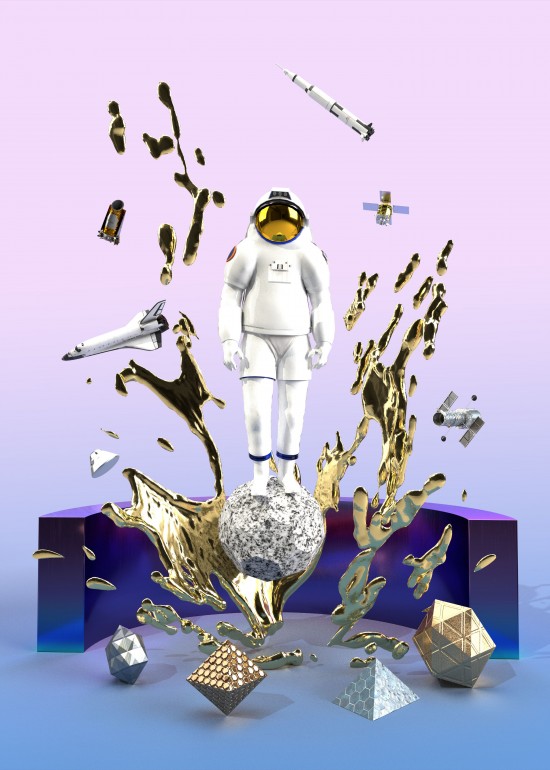 3D Astronaut, space, moon. astronaut, galaxy, star, spaceship, spacesuit, planet, earth