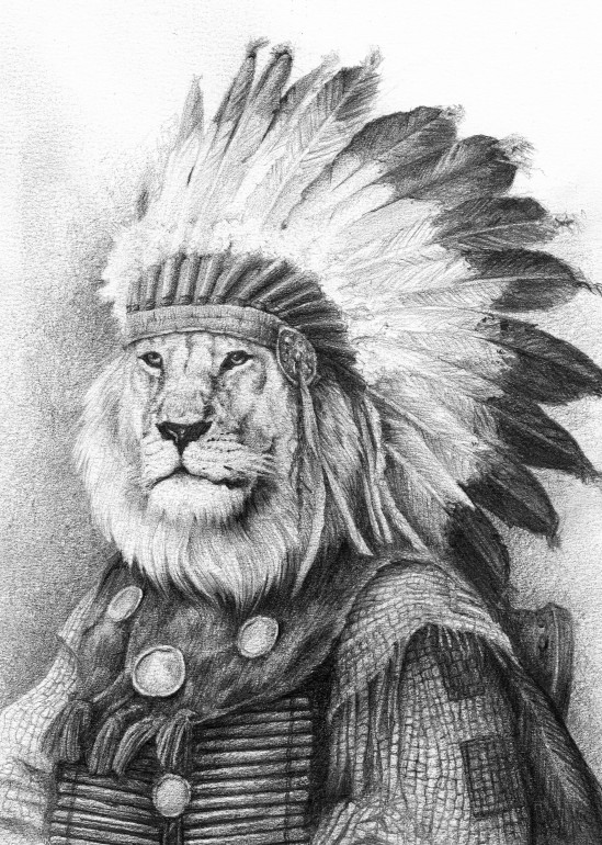 Chief, wild, wildlife, wild animals, wild animal, retro, vintage, old, old poster, old picture, animals, animal, forest, forests, woods, jungle, safari, lion, lions, chief, native, american, native american, indian, indians