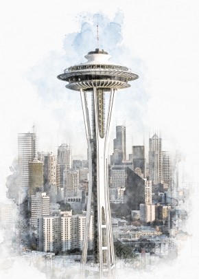 Seattle Space Needle Sketch