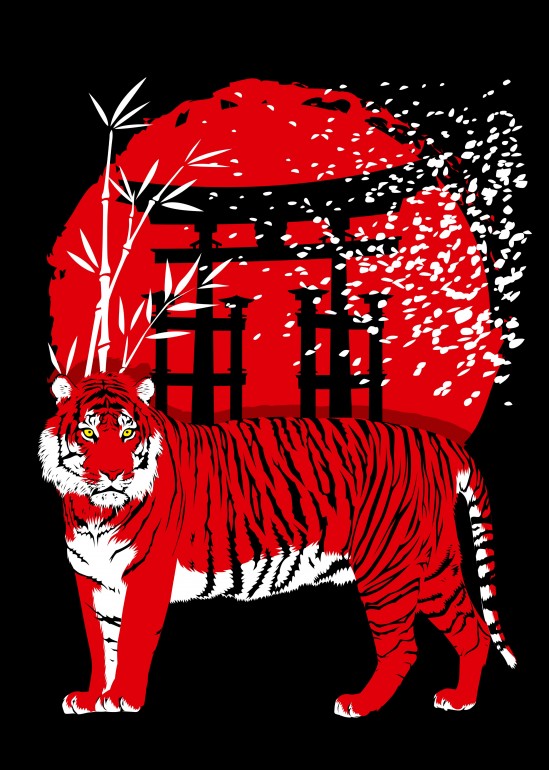 Torii Tiger, tiger, torii, japan, japanese, china, culture, temple, cherry tree, bamboo