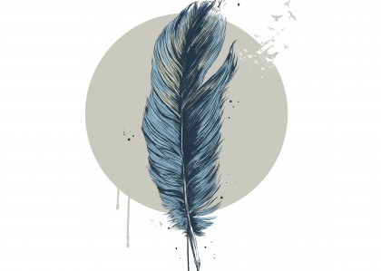 Feather in a circle