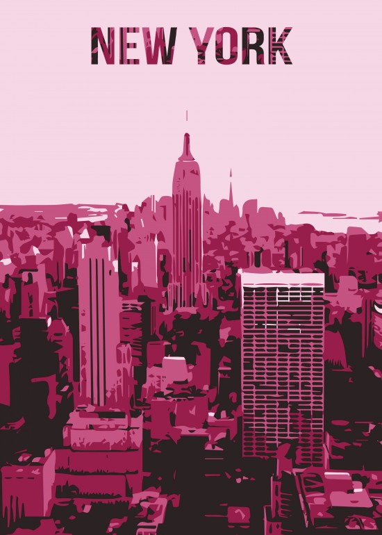Pink New York, ny, nyillustration, newyork, newyorkillustration, usa, unitedstates, america, city, cityillustration