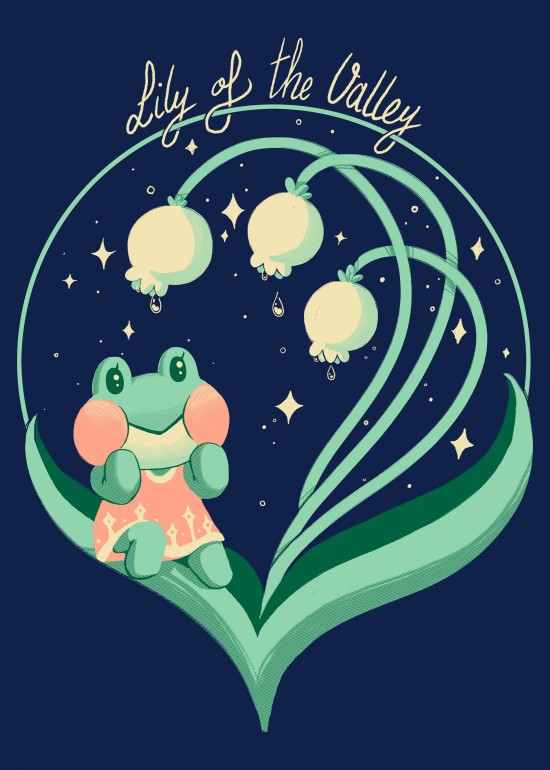 Lily of the valley, Animal Crossing, lily, flower, cute, frog, videogames, nintendo, switch, tom nook, teenosaur, the teenosaur