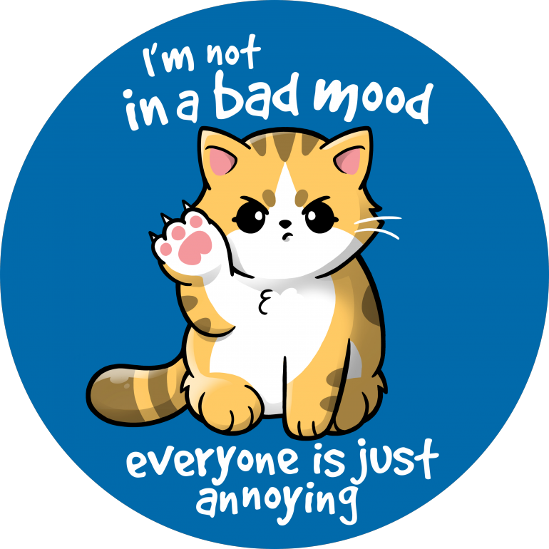 Bad mood cat, cat, kitty, kawaii, rude, funny, annoying, chibi, tiger, angry, cats, pet