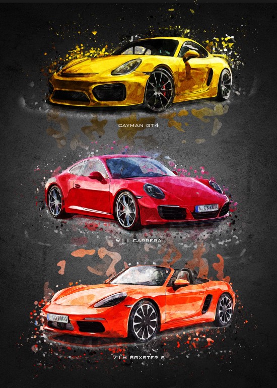 Porsche, supercars, musclecars, moderncars, hotrod, acrylic, ink, power, cars