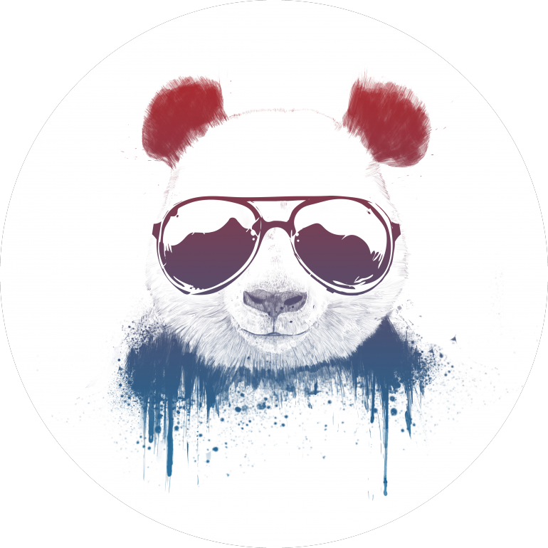 Stay Cool II, panda, animals, sunglasses, summer, summervibes, bear, wildlife, nature, cool, humor, funny, cute, drawing, graffiti, illustration